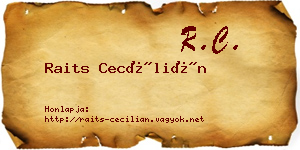 Raits Cecílián névjegykártya